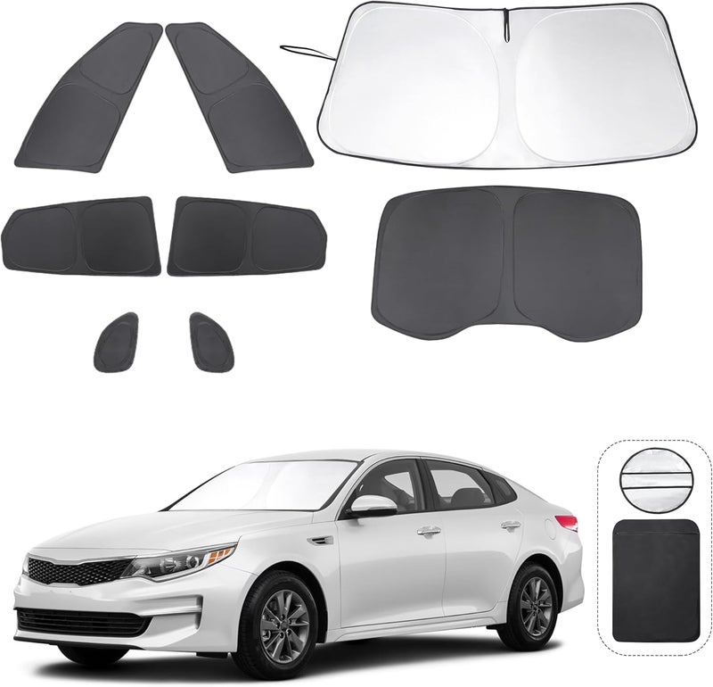 TINGLU Window Shades for Kia Optima 2016 2017 2018 2019 2020 (Not for 2021 KIA K5) Accessories Car Side Full Windows Windshield Sun Shade Sun UV Rays Privacy Protection for Camping 8PCS - Image 1